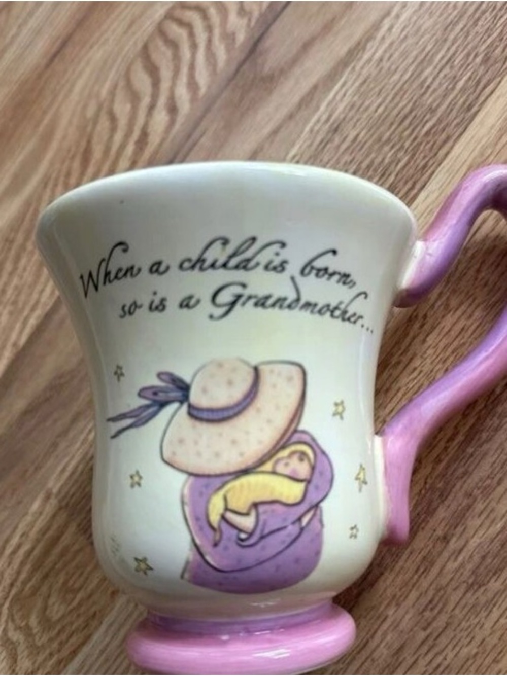 Grandmother Sentiment Ceramic Mug - Pink and Cream